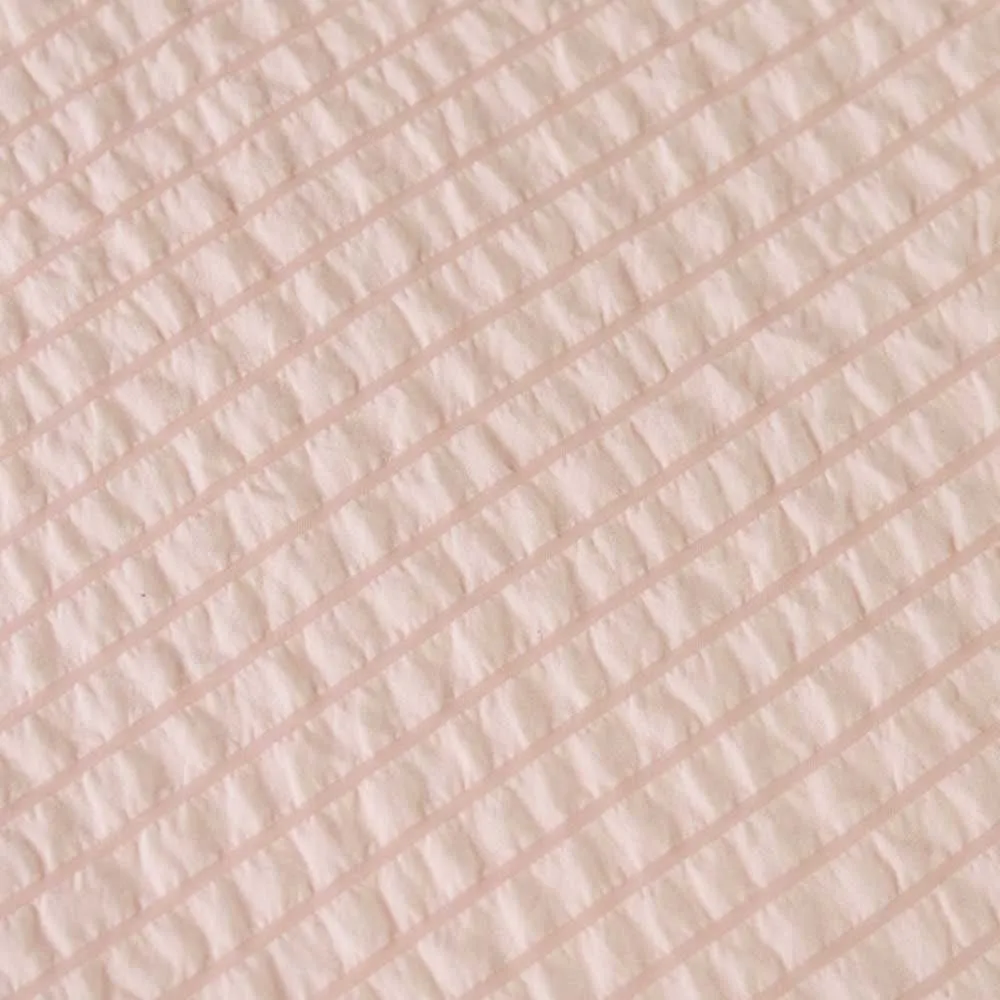 Ardor Ingrid Blush Seersucker Stripe Quilt Cover Set King