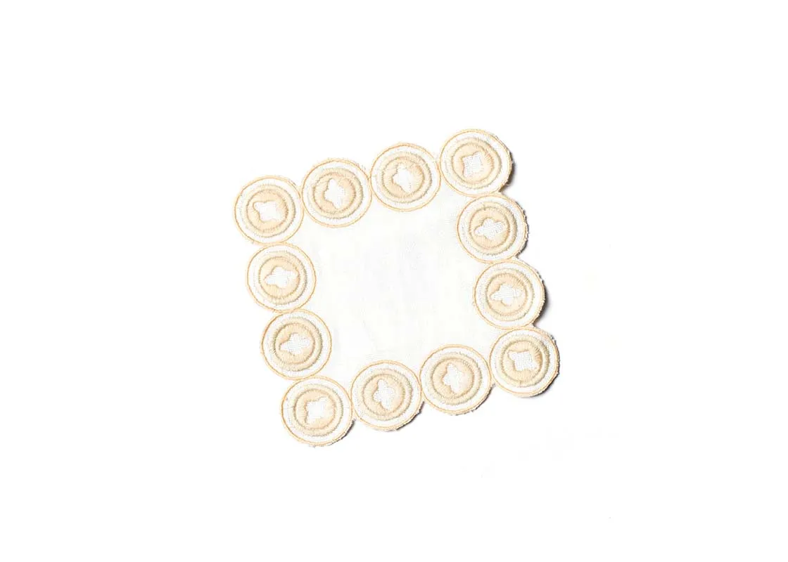 Blush Arabesque Trim Cocktail Napkin, Set of 4