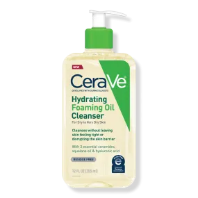 CERAVE hydrating foaming oil cleanser for dry to very dry skin ￼￼
