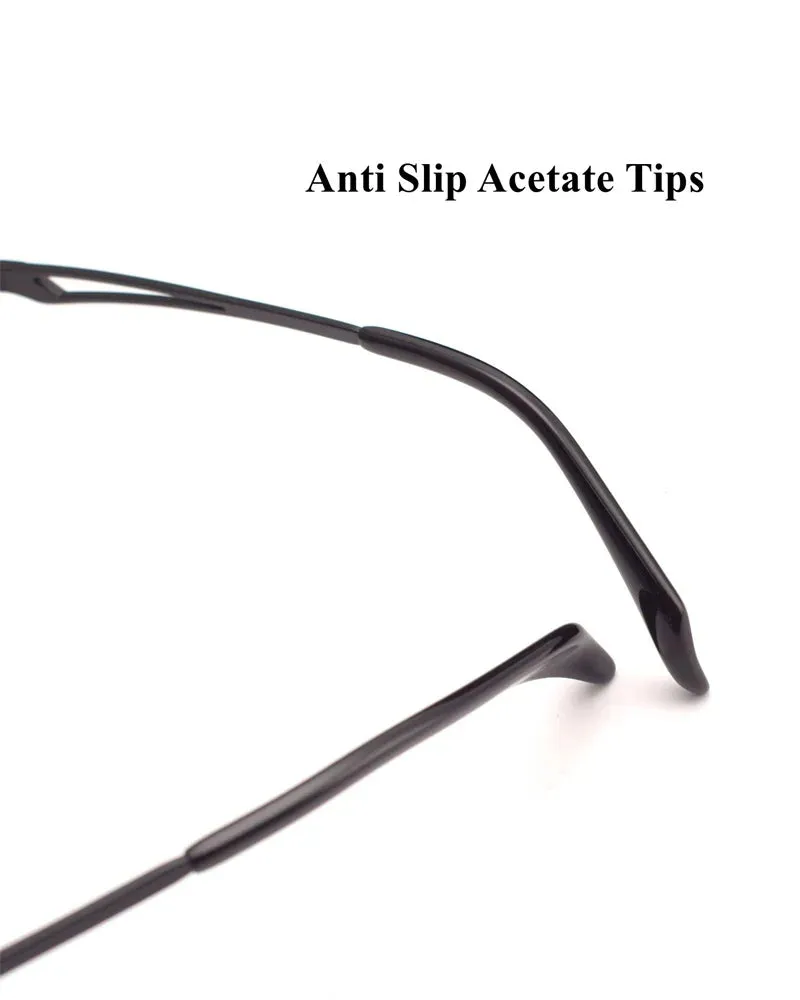 Chashma Ottica Men's Full Rim Brow Line Square Titanium Eyeglasses 11488