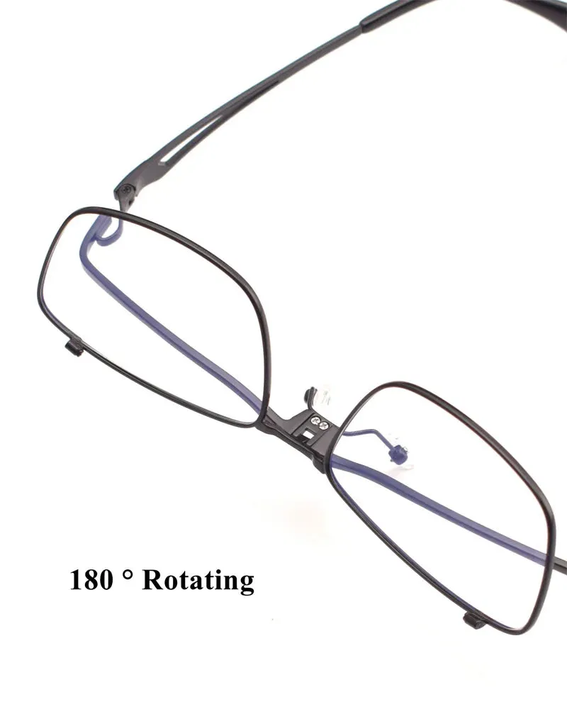 Chashma Ottica Men's Full Rim Brow Line Square Titanium Eyeglasses 11488