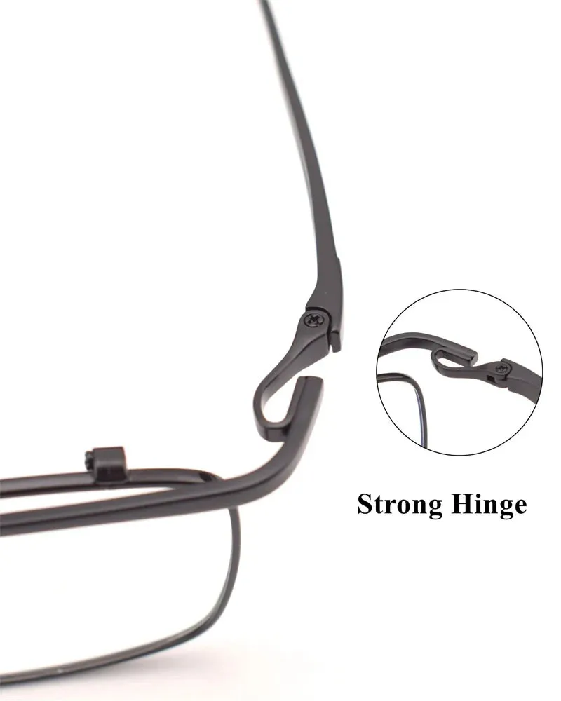 Chashma Ottica Men's Full Rim Brow Line Square Titanium Eyeglasses 11488