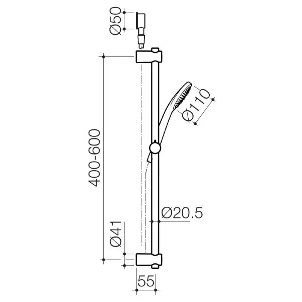 Clark Round II Rail Shower - Brushed Nickel