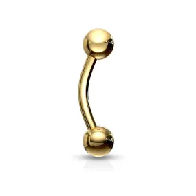 Gold Plated Over Steel Curved Barbell