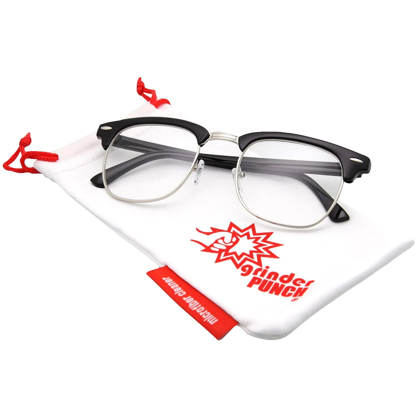 grinderPUNCH Half frame Clear Lens Sunglasses