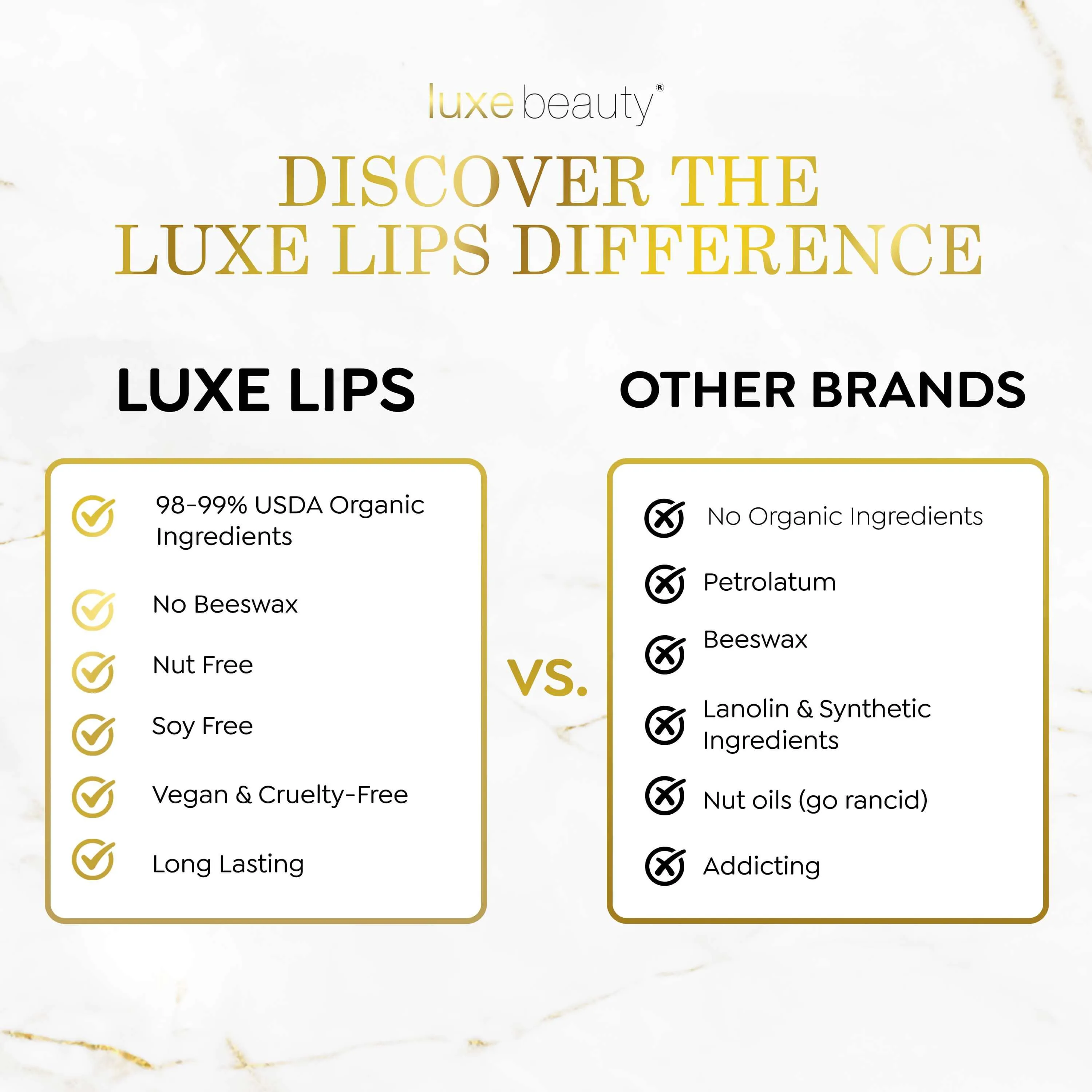 Luxelips - Moisturizing Beeswax-free Lip Balm- Plain