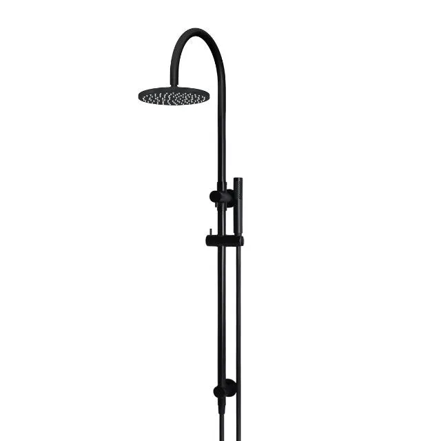 Meir Gooseneck Shower Set with 200mm rose, Single-Function Hand Shower Matte Black