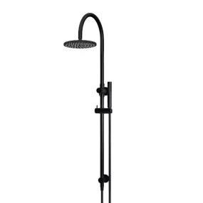 Meir Gooseneck Shower Set with 200mm rose, Single-Function Hand Shower Matte Black