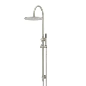 Meir Round Gooseneck Shower Set with 300mm Rose, Single Hunction Hand Shower - Brushed Nickel