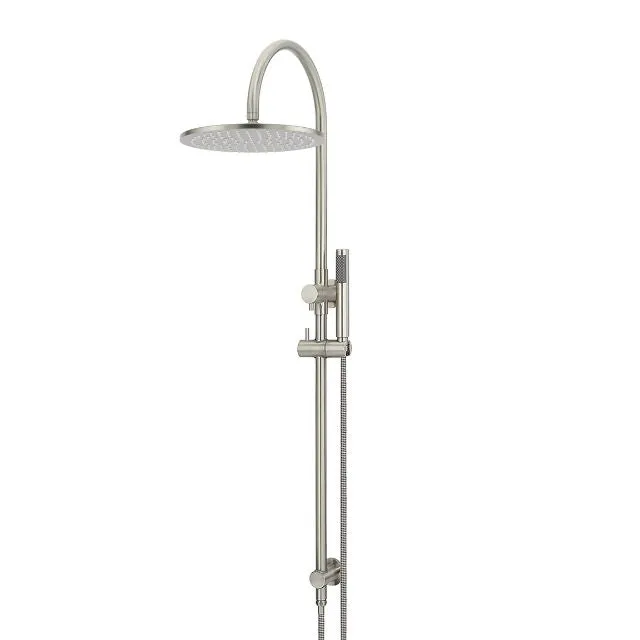 Meir Round Gooseneck Shower Set with 300mm Rose, Single Hunction Hand Shower - Brushed Nickel