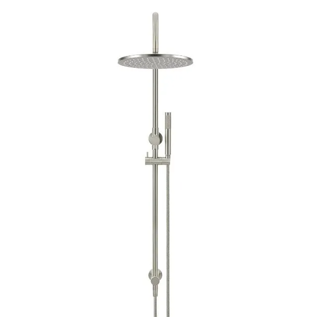 Meir Round Gooseneck Shower Set with 300mm Rose, Single Hunction Hand Shower - Brushed Nickel
