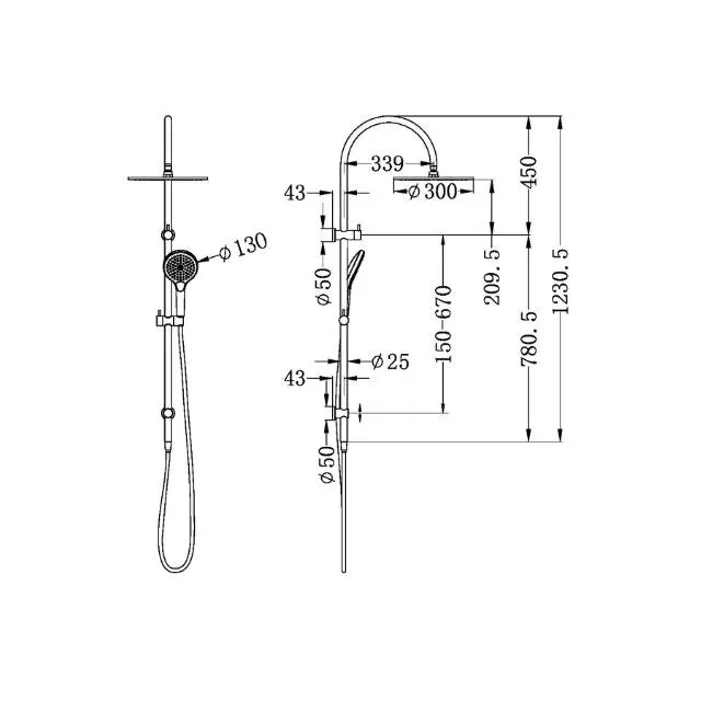 Nero Mecca Twin Shower With Air Shower II - Brushed Nickel