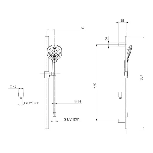 Phoenix Nuage Rail Shower Matte White