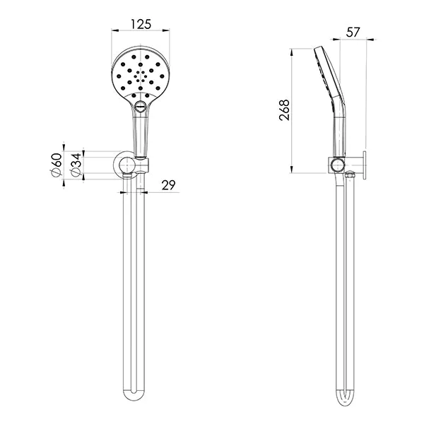 Phoenix Tapware Ormond Hand Shower Brushed Nickel