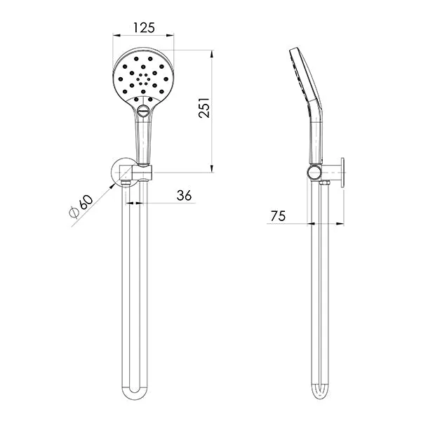 Phoenix Tapware Oxley Hand Shower Brushed Carbon