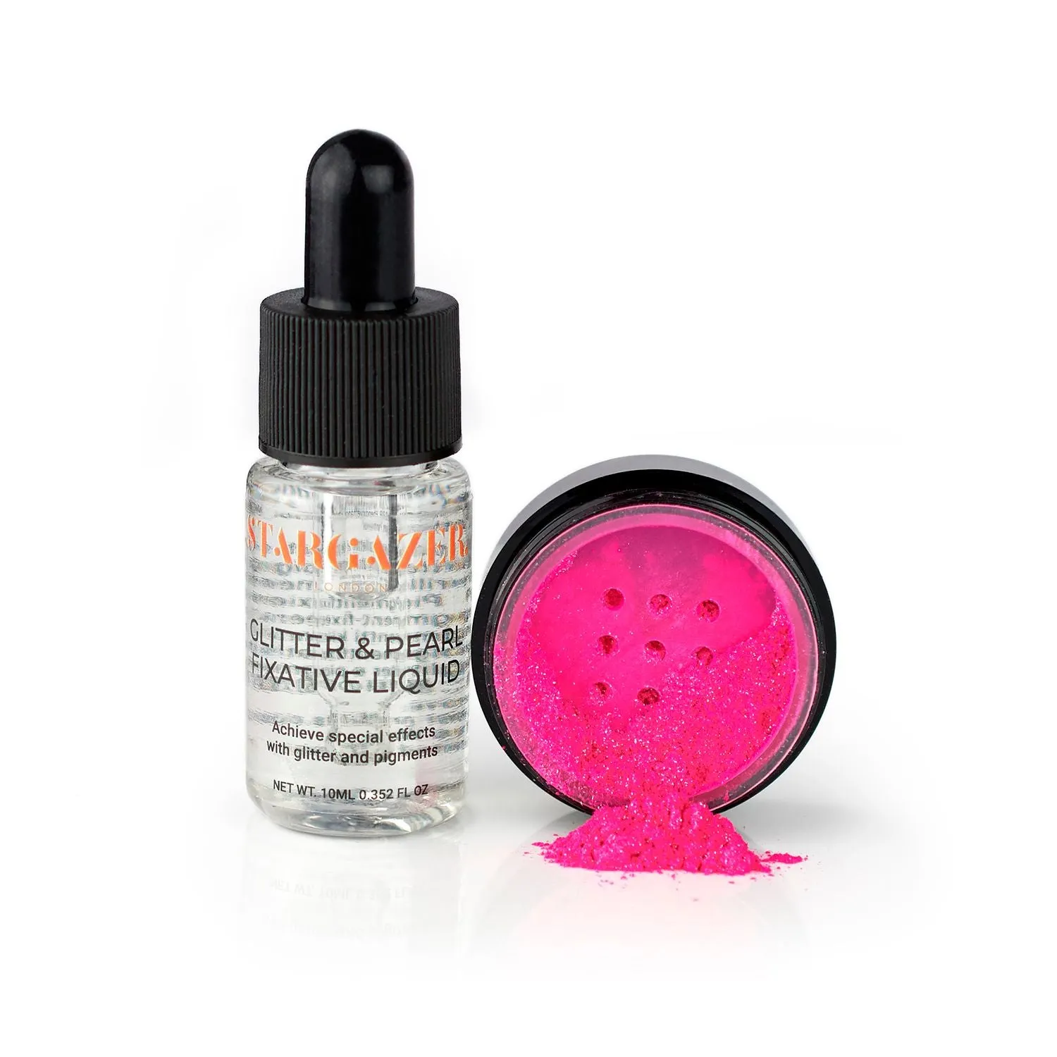 Stargazer Glitter and Pearl Fixing Solution, Vegan Friendly, Cruelty Free and Paraben Free Cosmetic Fixing Solution, Apply Cosmetic Pigments For Bold Makeup Looks, 0.35 fl. oz.