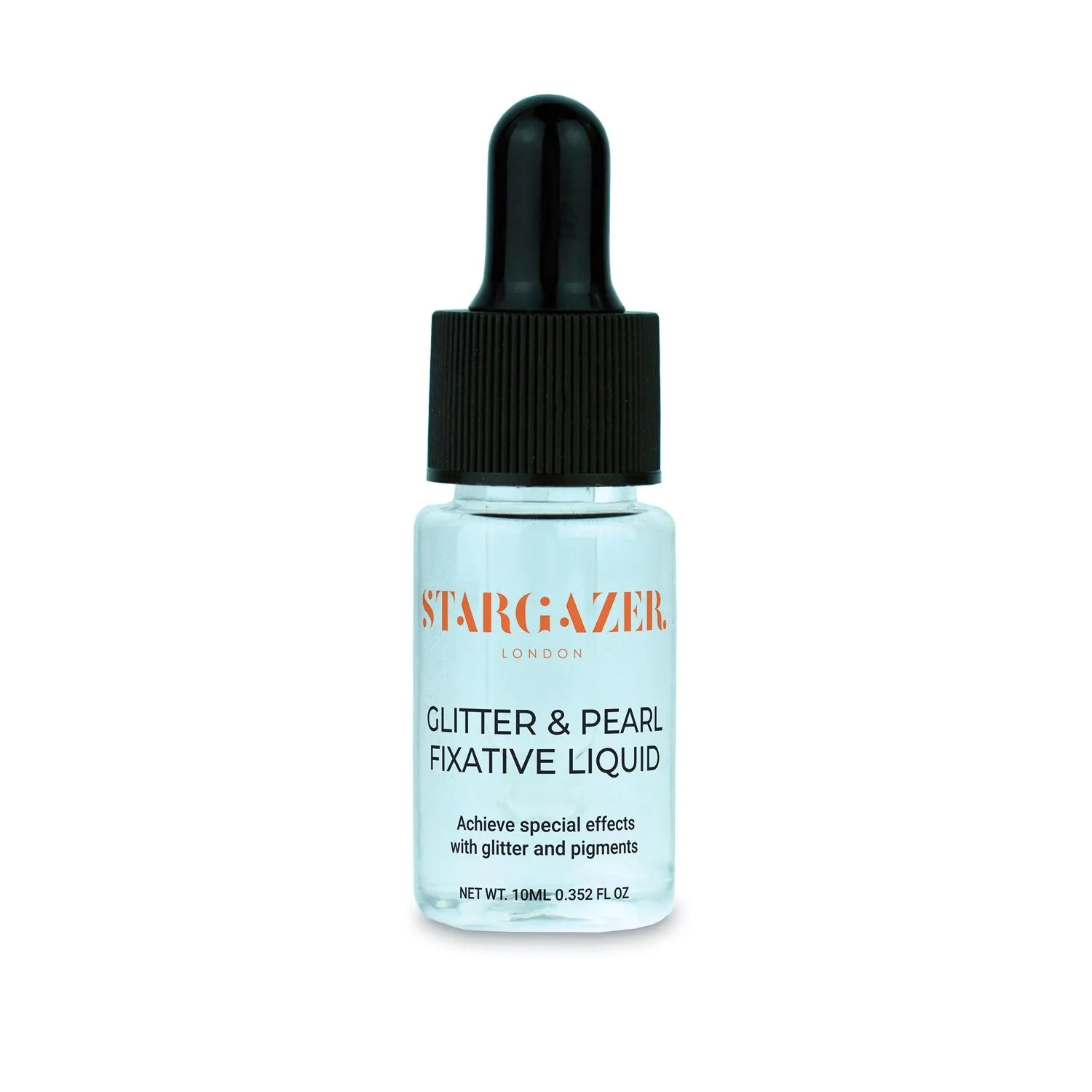 Stargazer Glitter and Pearl Fixing Solution, Vegan Friendly, Cruelty Free and Paraben Free Cosmetic Fixing Solution, Apply Cosmetic Pigments For Bold Makeup Looks, 0.35 fl. oz.